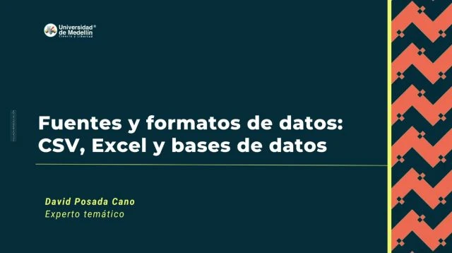 Fuentes y formatos de datos CSV, Excel y bases de datos