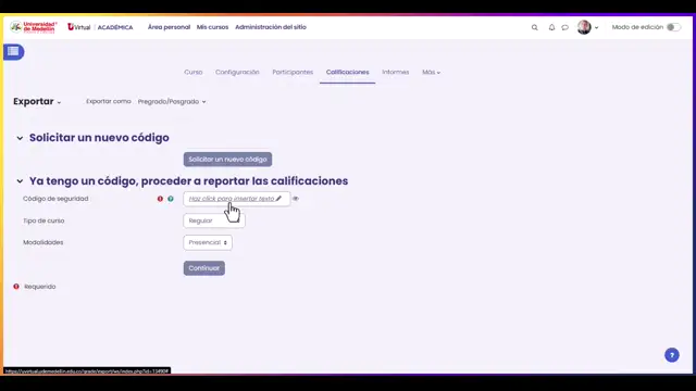 Exportación de notas hacia el sistema académico