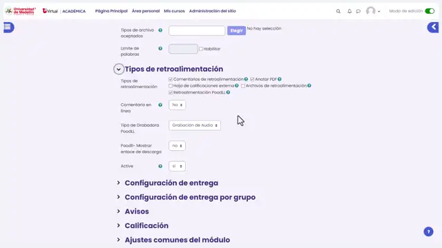Tutorial para configurar actividades