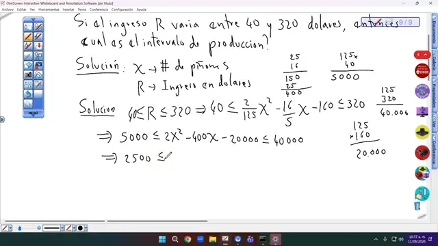 Aplicación de inecuaciones