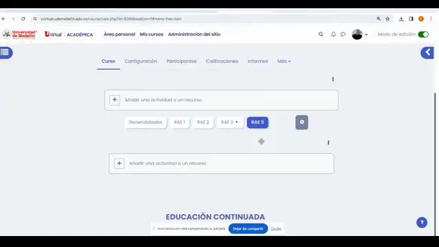 Organización y pestañas