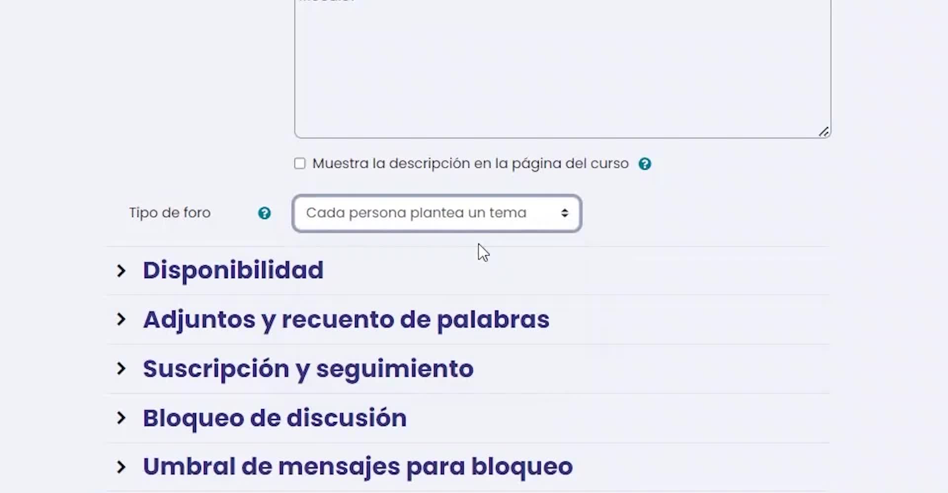 Configuro foros de interacción