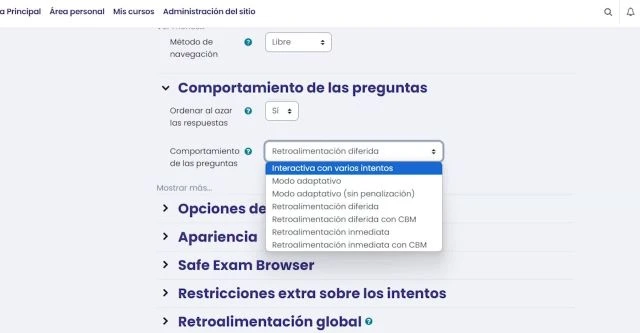Configurar cuestionario
